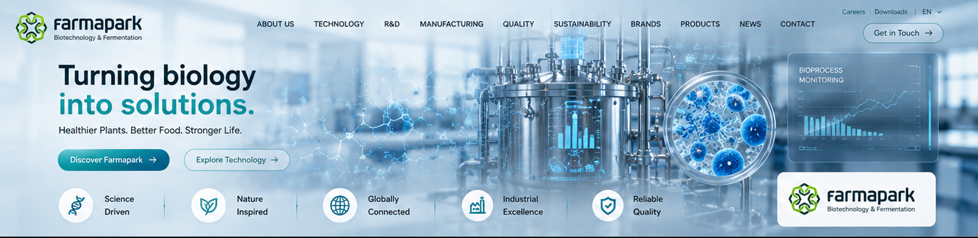 Farmapark scientific technology hero